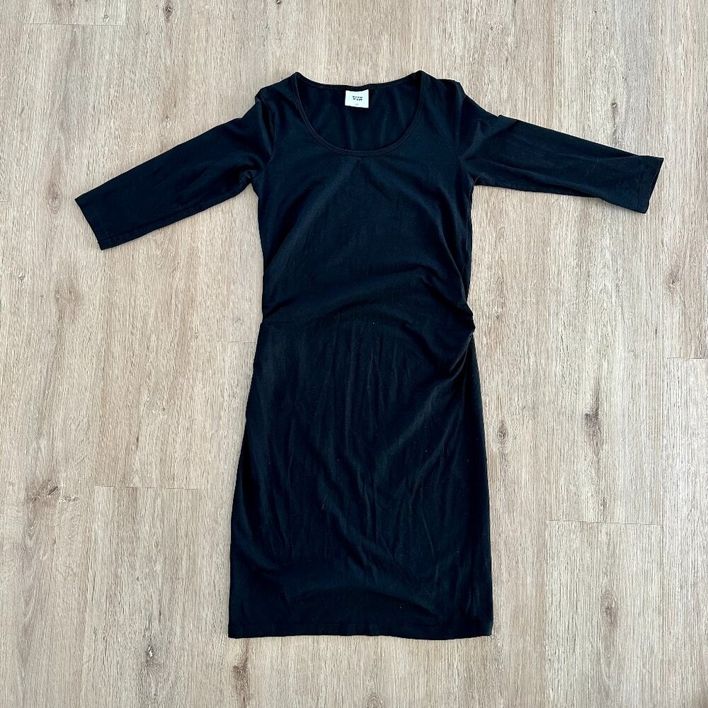 Mamalicious Black Fitted Maternity Dress, Size XS